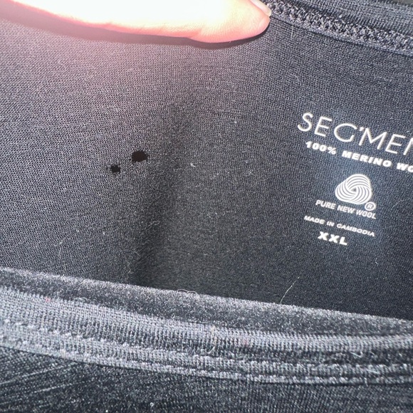 Women's Black Long Sleeve Merino Wool Top - Picture 3 of 3